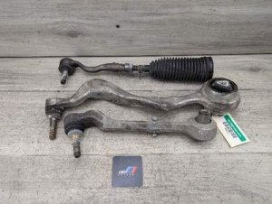 2007-2013 BMW 328i Silver Left Lower Control Arm, Tension Strut, and Tie Rod Set - Front (Used OEM)