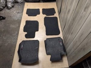 2014-2019 BMW 328i Black Floor Mat Set (OEM Carpet and WeatherTech All-Weather) (Used OEM)