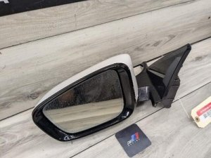 2016-2022 BMW 740i White Mirror Assembly, Left (Used OEM)