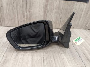 2016-2022 BMW 740i Gray Left Side View Mirror Assembly with Surround View and High-Gloss Shadowline (Used OEM)