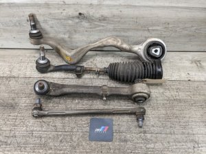 2007-2013 BMW 328i Front Left Suspension Control Arm, Thrust Arm, Tie Rod, and Stabilizer Link Kit (Used OEM)