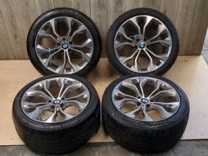 2014-2018 BMW X5 Black Staggered Set of LA Wheel Y-Spoke 451 Rims (Used OEM)