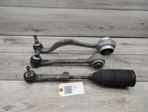 2018-2024 BMW X3 Gray Front Right Suspension Set (Tension Strut, Control Arm, Tie Rod) (Used OEM)