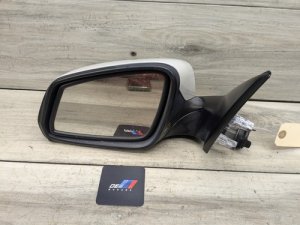 2009-2015 BMW 740i White Left Driver Side Exterior Mirror Assembly (Used OEM)