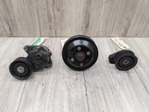 2001-2005 BMW 528i Accessory Drive Belt Tensioner, Deflection Pulley, and Water Pump Pulley Set (Used OEM)