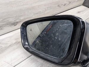 2017-2023 BMW 528i xDrive Black Left Side View Mirror Assembly with Surround View Camera and Blind Spot Assist (Used OEM)