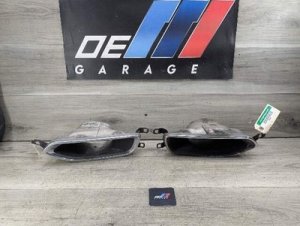 2016-2019 BMW 740i Gray Rear Exhaust Tailpipe Trim Set (Left and Right) (Used OEM)