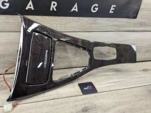 2006-2013 BMW 328i Black Front Center Console Wood Trim Anthracite Bamboo (Used OEM)