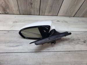 2011-2017 BMW 528i xDrive White Left Side View Mirror with Auto Dip, Surround View Camera, and Lane Change Warning (Used OEM)