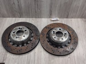 2015-2019 BMW X6 Black Brake Disc Rotor Set (Left and Right) - Rear (Used OEM)