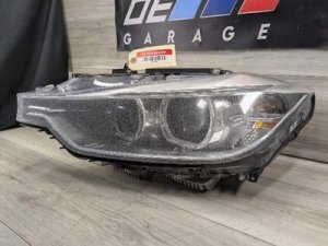 2012-2015 BMW 323i White Left Driver Side Adaptive Xenon Headlight Assembly (Used OEM)