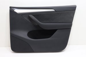 2020-2025 Tesla Y Black Door Interior Trim Panel - Front, Right (Passenger) (Used OEM)