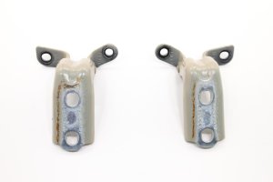 2019-2026 Chevrolet Silverado 1500 Beige Upper and Lower Door Hinge Set - Front, Right (Passenger) (Used OEM)