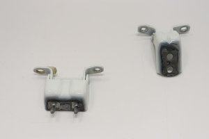 2015-2025 Nissan Murano White Door Upper and Lower Hinge Set - Rear, Left (Driver) (Used OEM)