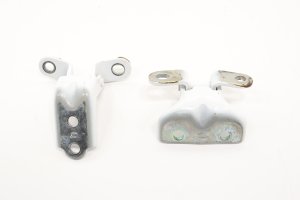 2016-2021 Hyundai Tucson White Upper and Lower Door Hinge Set - Rear, Left (Driver) (Used OEM)