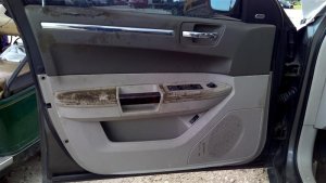 2008-2010 Chrysler 300 Gray Door Interior Trim Panel with Power Windows and Locks - Front, Left (Driver) (Used OEM)