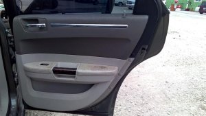 2005-2010 Chrysler 300 Black Door Interior Trim Panel with Power Windows and Power Locks - Rear, Left (Driver) (Used OEM)