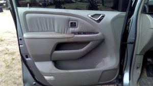 2005-2010 Honda Odyssey Gray Door Interior Trim Panel with Power Windows and Locks - Front, Left (Driver) (Used OEM)