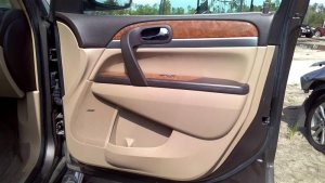 2007-2012 GMC Acadia Beige Door Interior Trim Panel with Power Windows and Locks - Front (Used OEM)