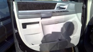 2008-2010 Dodge Grand Caravan Gray Door Interior Trim Panel with Power Windows and Locks - Front, Left (Driver) (Used OEM)