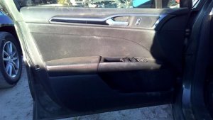 2013-2016 Ford Fusion Black Door Interior Trim Panel with Power Windows and Locks - Front, Left (Driver) (Used OEM)