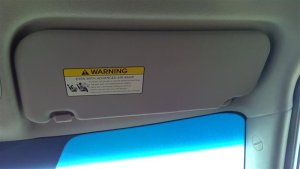 2010-2013 Kia Soul Gray Sun Visor without Mirror - Right (Passenger) (Used OEM)