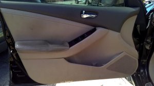 2007-2012 Nissan Altima Tan Door Interior Trim Panel with Power Windows and Locks - Front, Right (Passenger) (Used OEM)