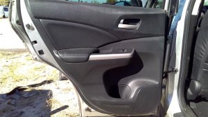 2012-2016 Honda CR-V Gray Door Interior Trim Panel with Power Windows and Locks - Rear, Right (Passenger) (Used OEM)