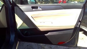2015-2017 Hyundai Sonata Black Door Interior Trim Panel with Power Windows and Locks - Front, Left (Driver) (Used OEM)