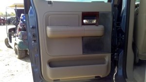 2006-2008 Lincoln Mark LT Gray Front Door Interior Trim Panel with Power Windows and Locks - Rear, Right (Passenger) (Used OEM)