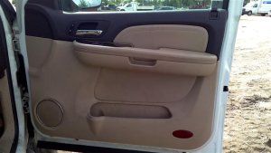 2007-2014 GMC Yukon XL Beige Door Interior Trim Panel with Power Windows and Locks - Front, Right (Passenger) (Used OEM)
