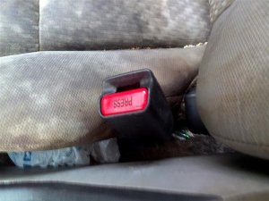 2012-2015 Honda Civic Tan Seat Belt Buckle - Front, Right (Passenger) (Used OEM)