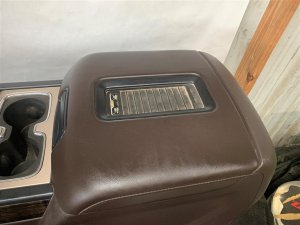 2016 GMC Sierra 2500 HD Brown Floor Console Assembly with Wireless Charger (Used OEM)