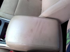 2015 Nissan Altima Tan Front Floor Console with Leather Armrest (Used OEM)