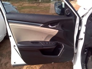 2016-2021 Honda Civic Black Door Interior Trim Panel with Power Windows and Locks - Front, Left (Driver) (Used OEM)