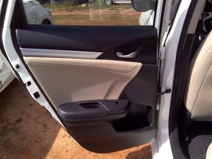 2016-2021 Honda Civic Black Door Interior Trim Panel with Power Windows and Locks - Rear, Right (Passenger) (Used OEM)
