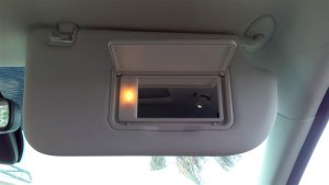 2013-2019 Ford Escape Tan Sunroof and Illuminated Mirror Sun Visor - Right (Passenger) (Used OEM)