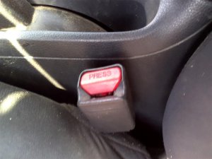2013-2019 Nissan Sentra Tan Seat Belt Buckle - Front, Left (Driver) (Used OEM)