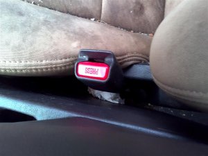 2011-2016 Hyundai Elantra Tan Seat Belt Buckle with Pretensioner - Front, Right (Passenger) (Used OEM)