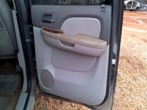 2007-2014 GMC Sierra 2500 HD Gray Door Interior Trim Panel with Power Windows and Power Locks - Rear, Right (Passenger) (Used OEM)