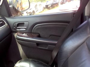 2007-2014 GMC Yukon XL Black Door Interior Trim Panel with Power Windows and Locks - Front, Right (Passenger) (Used OEM)