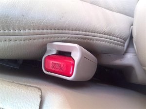 2014-2017 Nissan Rogue Tan Seat Belt Buckle - Front, Right (Passenger) (Used OEM)