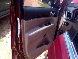 2014-2021 Jeep Grand Cherokee Tan Door Interior Trim Panel with Power Windows and Locks - Front, Left (Driver) (Used OEM)