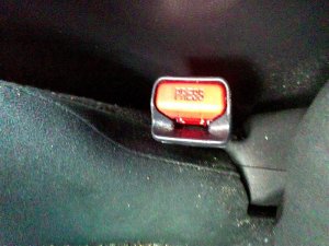 2013-2017 Nissan Altima Tan Seat Belt Buckle - Front, Left (Driver) (Used OEM)