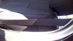 2010-2017 GMC Terrain Black Seat Belt Assembly - Rear, Left (Driver) (Used OEM)