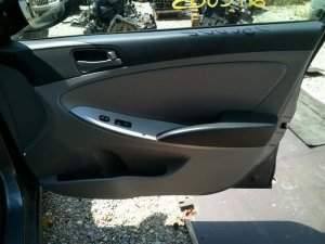 2015-2017 Hyundai Accent Gray Door Interior Trim Panel with Power Windows and Locks - Front (Used OEM)