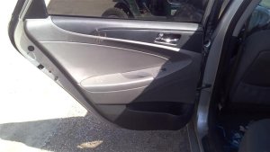 2011-2015 Hyundai Sonata Gray Door Interior Trim Panel with Power Windows and Locks - Rear, Left (Driver) (Used OEM)