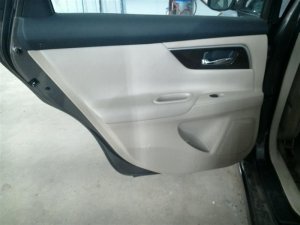 2013-2018 Nissan Altima Tan Door Interior Trim Panel with Power Windows and Locks - Rear, Left (Driver) (Used OEM)