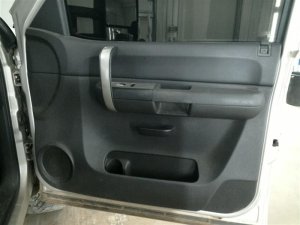 2007-2014 GMC Sierra 2500 HD Black Door Interior Trim Panel with Power Windows and Locks - Front, Right (Passenger) (Used OEM)