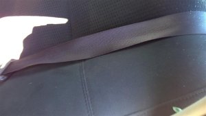 2013-2018 Nissan Altima Black Seat Belt Assembly - Rear, Left (Driver) (Used OEM)